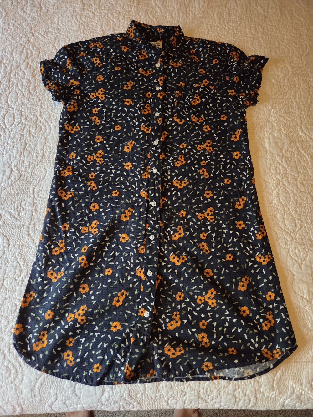 Bridge & Burn Blue/Orange Floral Shirt Dress